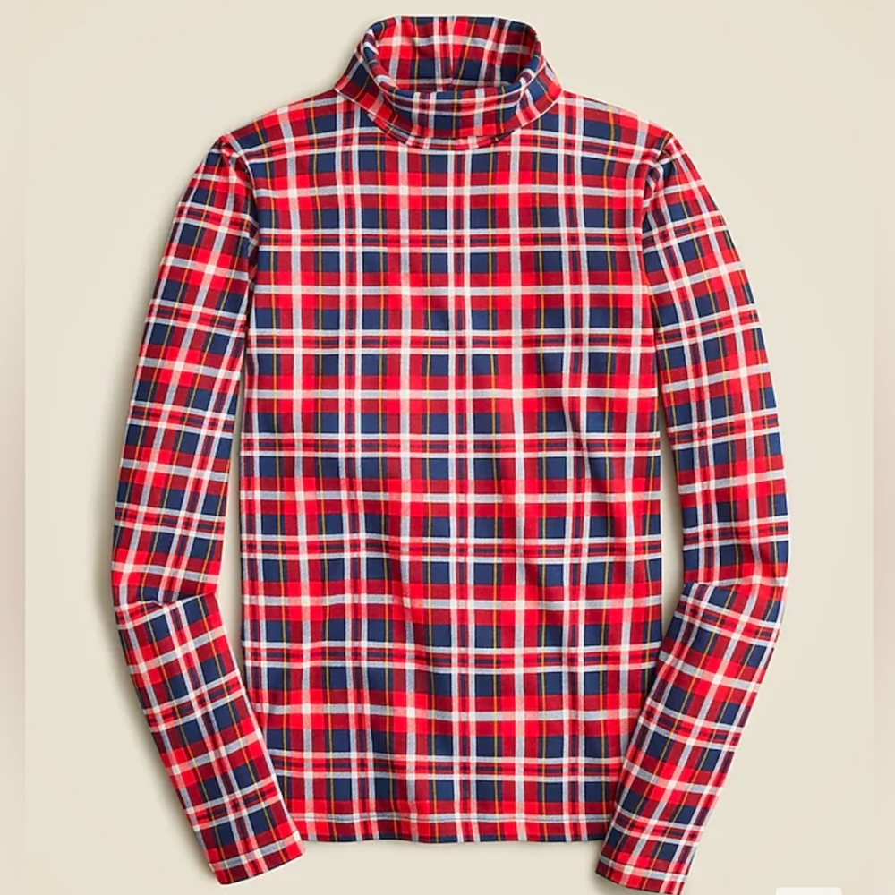 NWT Tissue turtleneck in plaid XS
